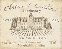 Framed French Wine Label IV Cream