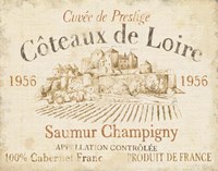 Framed French Wine Label II Cream