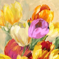 Framed Colorful Tulips I