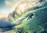 Framed Surfing at Sunset, Australia