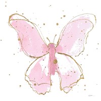Framed Pink Gilded Butterflies II