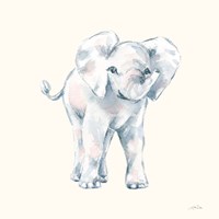 Framed Baby Elephant on Cream
