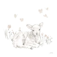 Framed Spring Lambs III Neutral