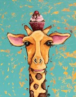 Framed Giraffe With Cherry on Top