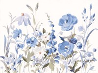 Framed Blue Boho Wildflowers