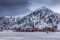 Framed Small Norwegian Village in Winter, Norway