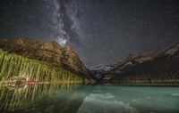 Framed Milky Way Over Lake Louise in Banff National Park, Alberta, Canada