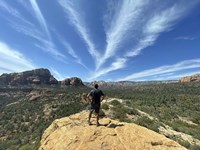 Framed Male Hiker on Soldier's Pass Trail, Sedona, Arizona