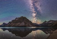 Framed Milky Way Reflections at Bow Lake in Banff National Park, Alberta