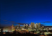 Framed Venus and Stars Setting Over the Skyline of Calgary