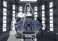 Framed Giant Magellan Telescope, Front View With Enclosure
