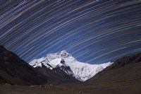 Framed Star Trails Above the Highest Peak and Sheer North Face of the Himalayan Mountains