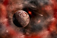Framed Alien Exoplanet Orbiting Its Distant Sun 1
