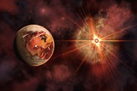 Framed Alien Exoplanet Orbiting Its Distant Sun 2