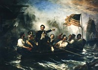 Framed Oliver Hazard Perry and Crew during The Battle of Lake Erie