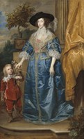 Framed Queen Henrietta Maria of France with Sir Jeffrey Hudson