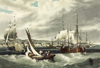 Framed Ships and Boats Offshore of the New York quarantine station Swinburne Island