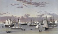 Framed Yacht Squadron at Newport, circa 1872