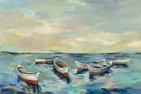 Framed Coastal View of Boats