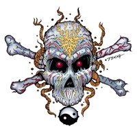 Framed Rasta Skull v1