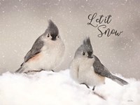 Framed Let It Snow Titmouse Pair