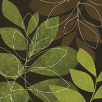 Framed Green Brown Leaves 2