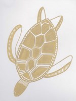 Framed Golden Sea Turtle