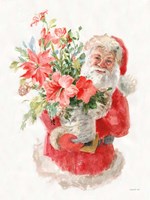 Framed Floral Santa