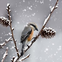 Framed Snow Bird