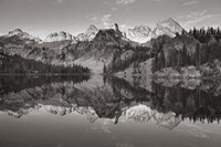 Framed Alice Lake Sawtooth Mountains Idaho BW