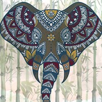 Framed Watercolor Mandala Elephant