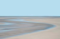 Framed Blue and Beige Beach 1