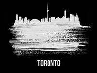 Framed Toronto Skyline Brush Stroke White
