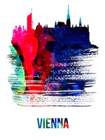 Framed Vienna Skyline Brush Stroke Watercolor