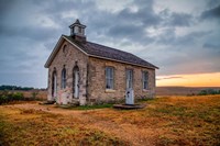 Framed Stormy Morning at the Lower Fox Creek Schoolhouse