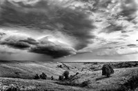 Framed Thunder in the Badlands Monochrome