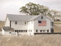 Framed USA Patriotic Barn