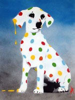 Framed Damien's Dotty Spotty Dawg - Blue