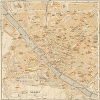 Framed Mapa Di Firenze, 1896