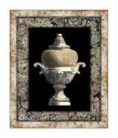 Framed Urn on Marbleized Background II