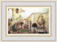 Framed Graceful Staircase Hall in the Carolinas