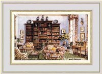 Framed Library Sitting Room in an American Country House