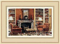 Framed Cozy Neoclassical Book Rooms