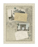 Framed Vintage Map of Paris