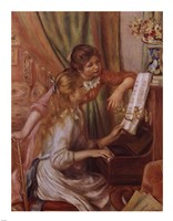 Framed Two Young Girls at the Piano