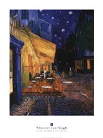 Framed Cafe Terrace on the Place du Forum, Arles, at Night, c.1888