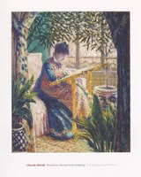 Framed Madame Monet Embroidering, c.1875