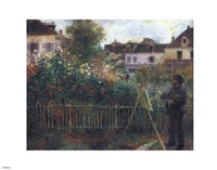 Framed Monet Painting in his Garden at Argenteuil, c.1873