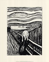 Framed Scream (from original Munch lithograph), c.1895