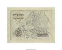 Framed Antique Map Of Europe
